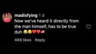 Instagram comment (Image via realdonaldtrump)